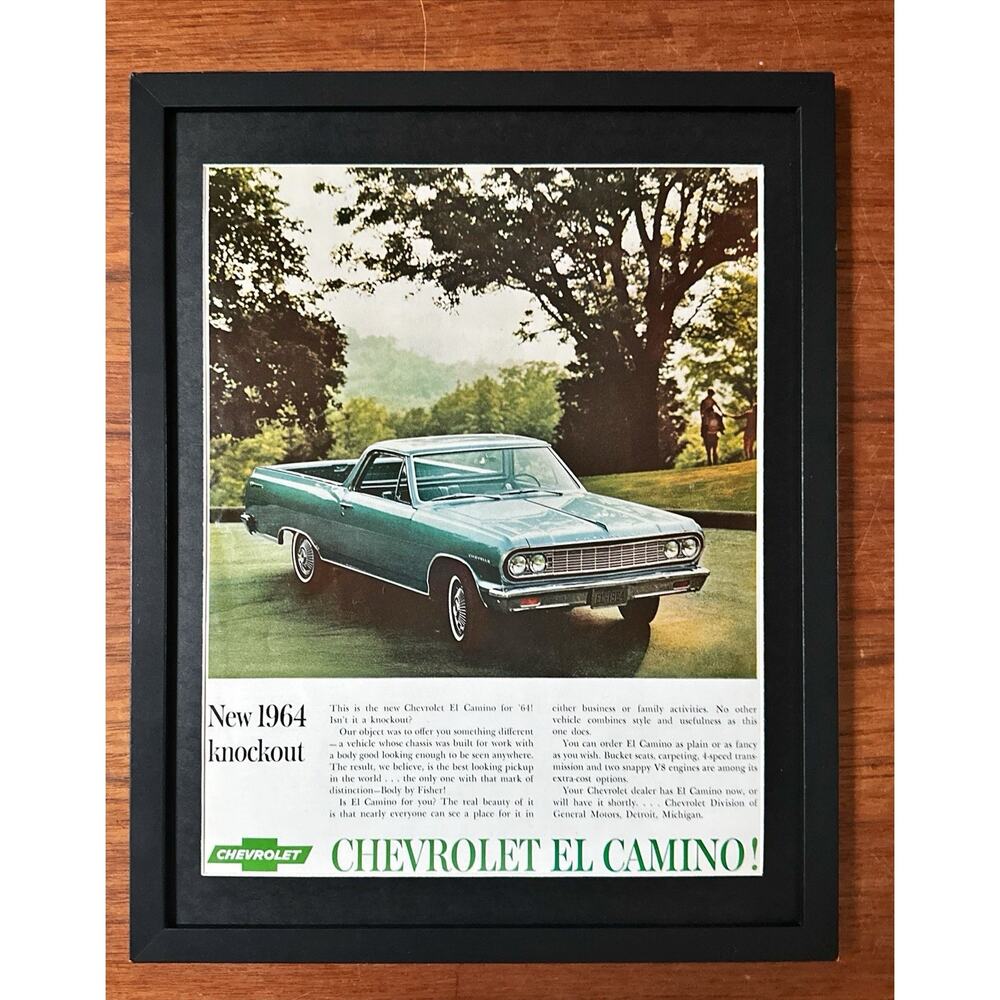 Framed 1964 Chevrolet El Camino Magazine Ad
